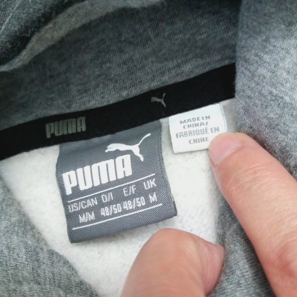 Puma (Sz.M) Men's Gray Pullover Hoodie Sweatshirt - Picture 3 of 5